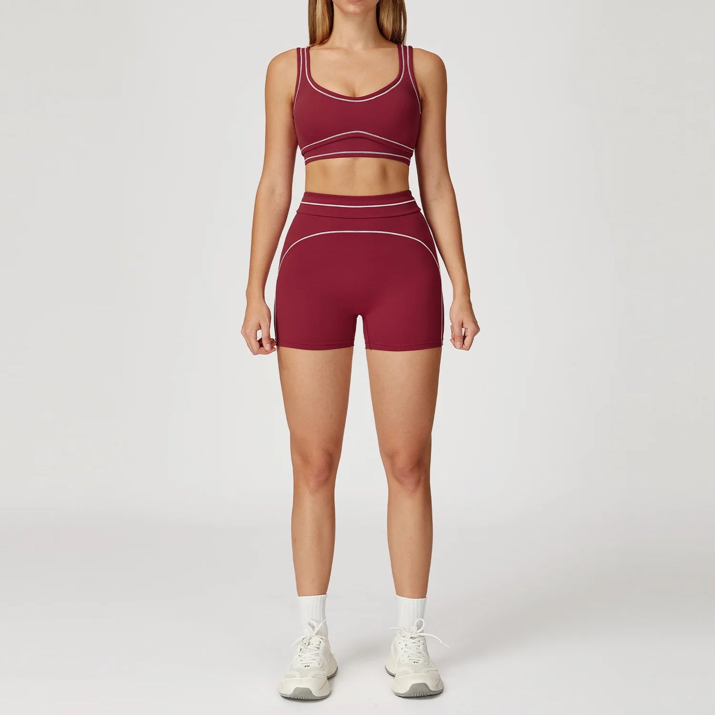 Yoga Set 2 Pieces Women Tracksuit Workout Outfits Fitness Sportswear Gym Clothes High Waist Leggings Sports Bra