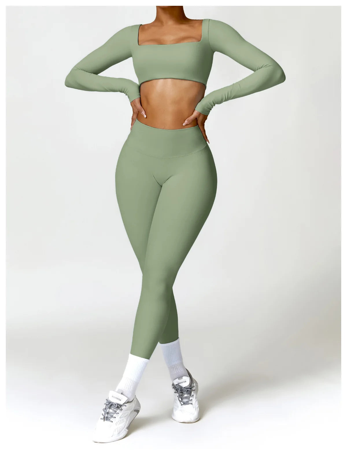 New Long sleeve Shirt Sports Set Women Fitness Tights Yoga Set Crop Top Running High Waist Gym Set Womens Outfits Yoga Clothing