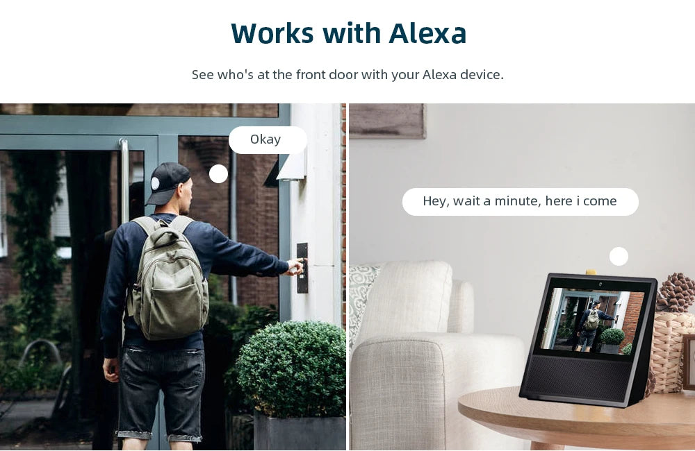 Tuya Video Doorbell WiFi Wireless Door Bell DC AC Battery Powered 1080P 2MP Waterproof