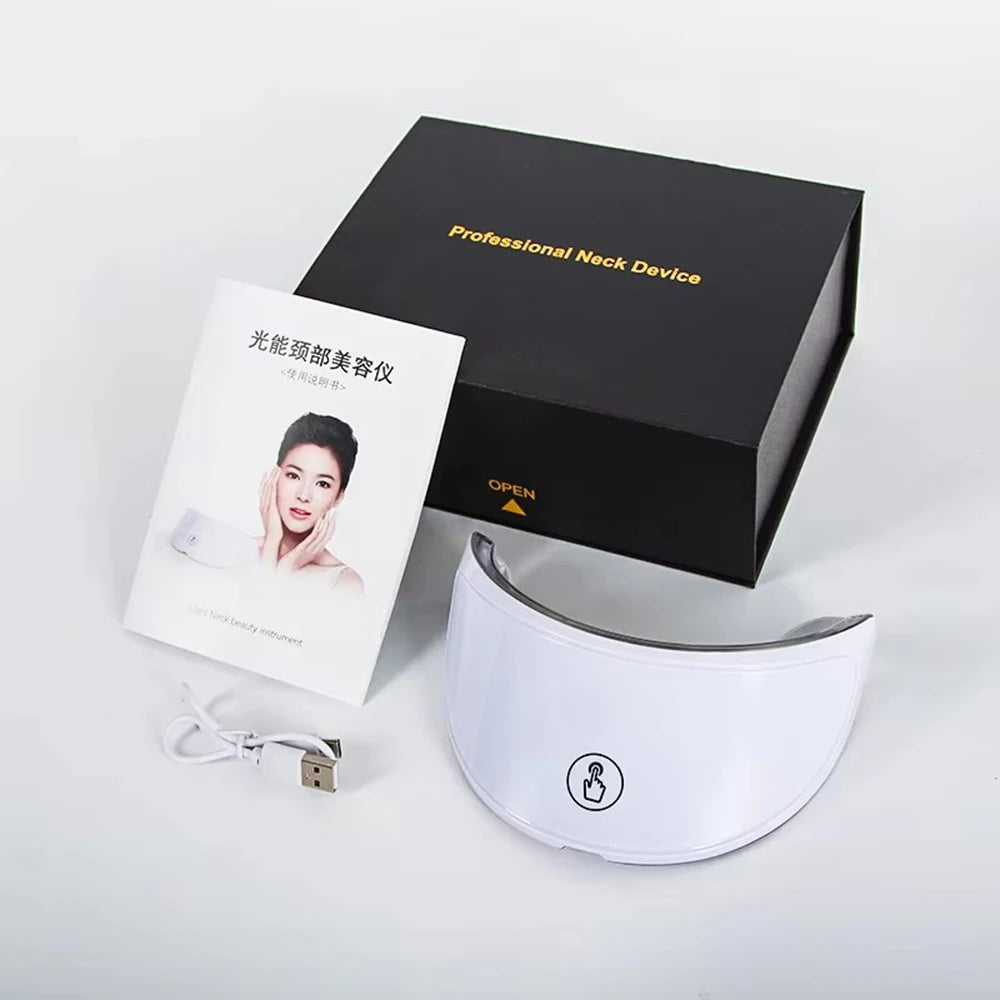 7 Colors LED Face Mask Beauty Machine Neck Part Mask LED Photon Facial Mask Repaired Skin Anti Aging Skin Rejuvenation Tool