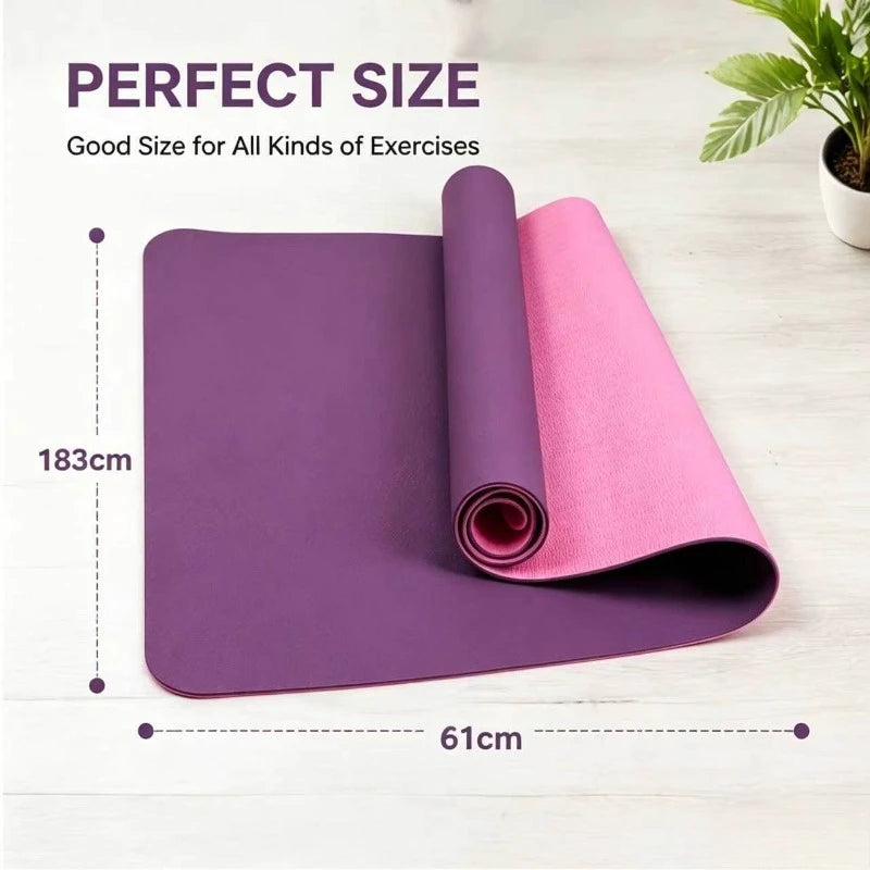 Yoga Mats Anti-slip Sport Fitness Mat Blanket Exercise Yoga Pilate Gymnastics Mat Fitness Equipment Floor Work 6MM Thick TPE