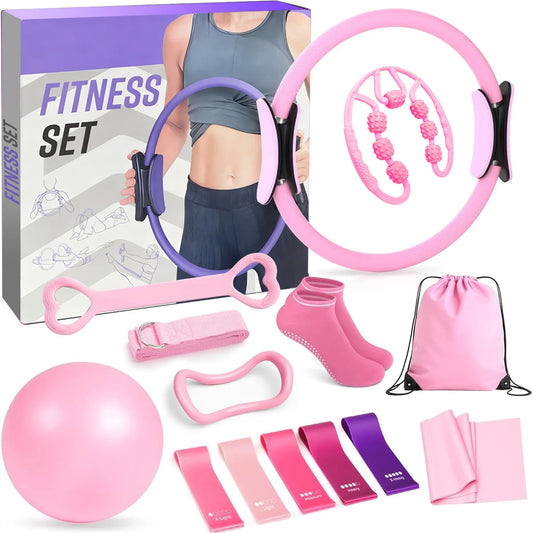 Pilates Yoga Set 13 Piece Home Pilates Kit for Women Pilates Equipment Toning Fitness Essentials Starter Set Accessories