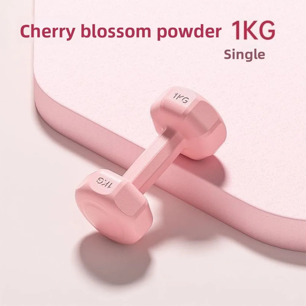 1PC High Quality 1kg Fitness Dumbbell Set PVC Waterproof Non-Slip Anti-Roll Kettlebell Small Dumbbell Women's Fitness