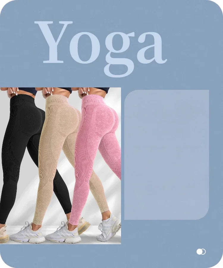 Women Seamless Gym High Waist Yoga Pants Hip Lifting Outdoor Sports Tight Waist