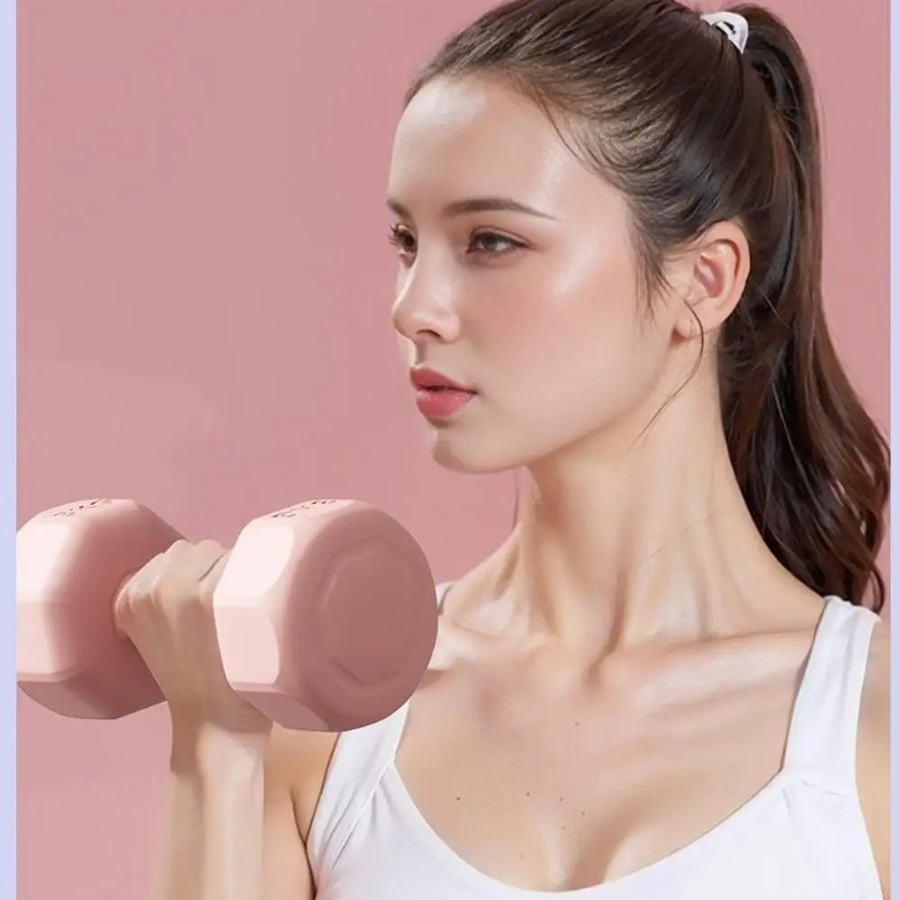 1PC High Quality 1kg Fitness Dumbbell Set PVC Waterproof Non-Slip Anti-Roll Kettlebell Small Dumbbell Women's Fitness