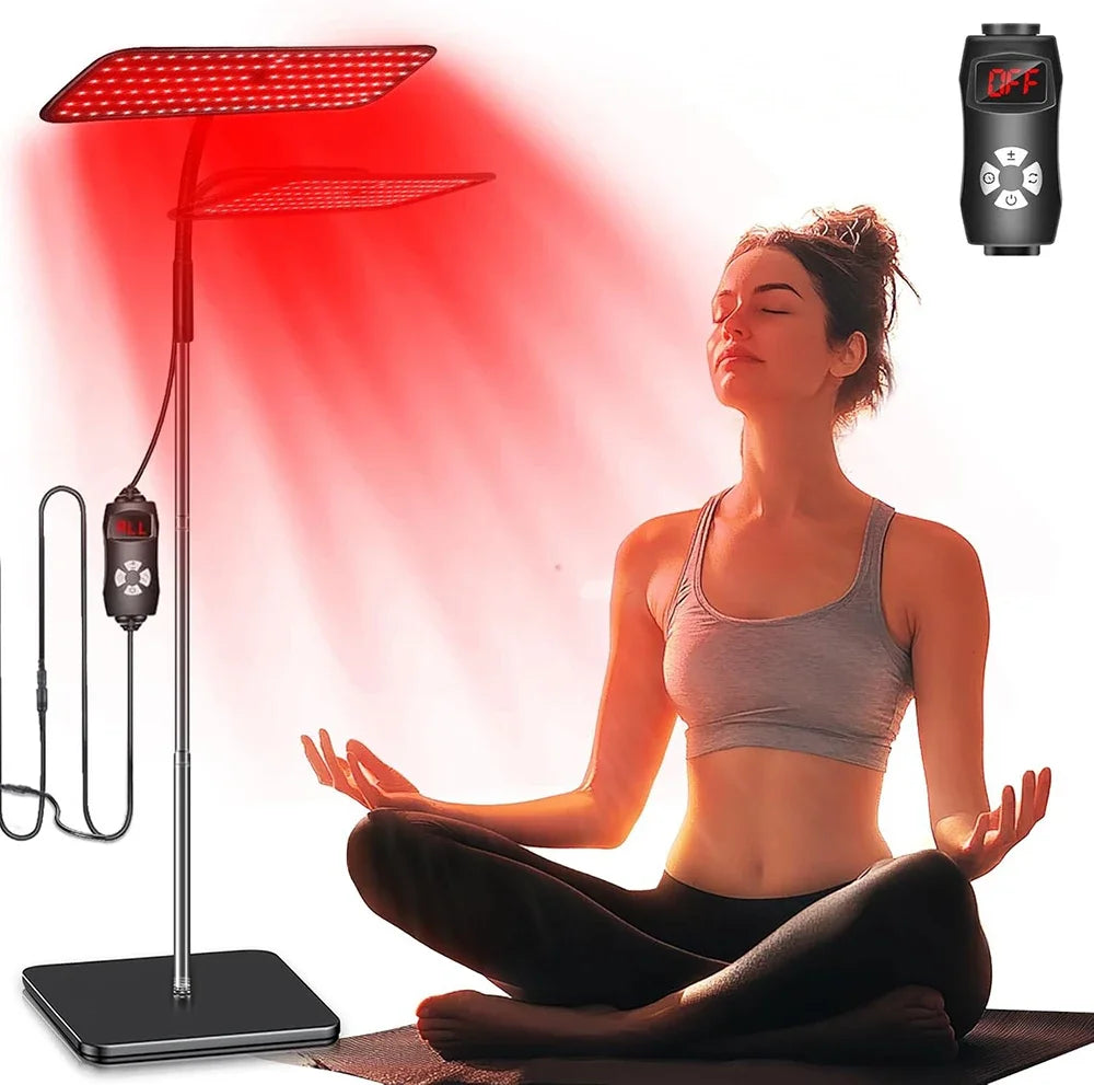 660nm 850nm Near Infrared Light Panel Red Light Lamp With Timer Face and Body Home Use Relief Pain Device with Adjustable Stand