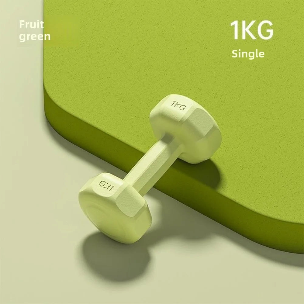 1PC High Quality 1kg Fitness Dumbbell Set PVC Waterproof Non-Slip Anti-Roll Kettlebell Small Dumbbell Women's Fitness