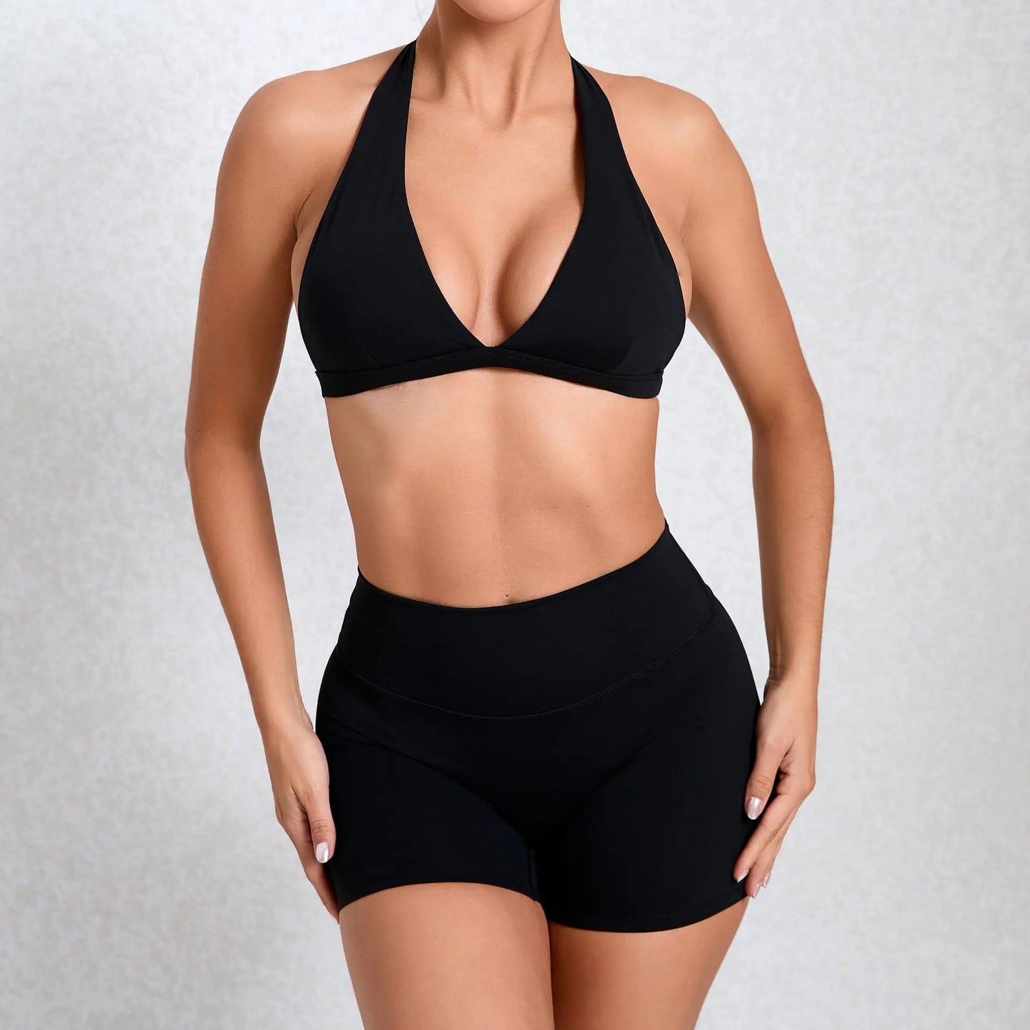 Workout Set for Women Quick Dry Yoga Outfit Seamless Sports Bra High Waist Gym Leggings with Pockets Running Fitness