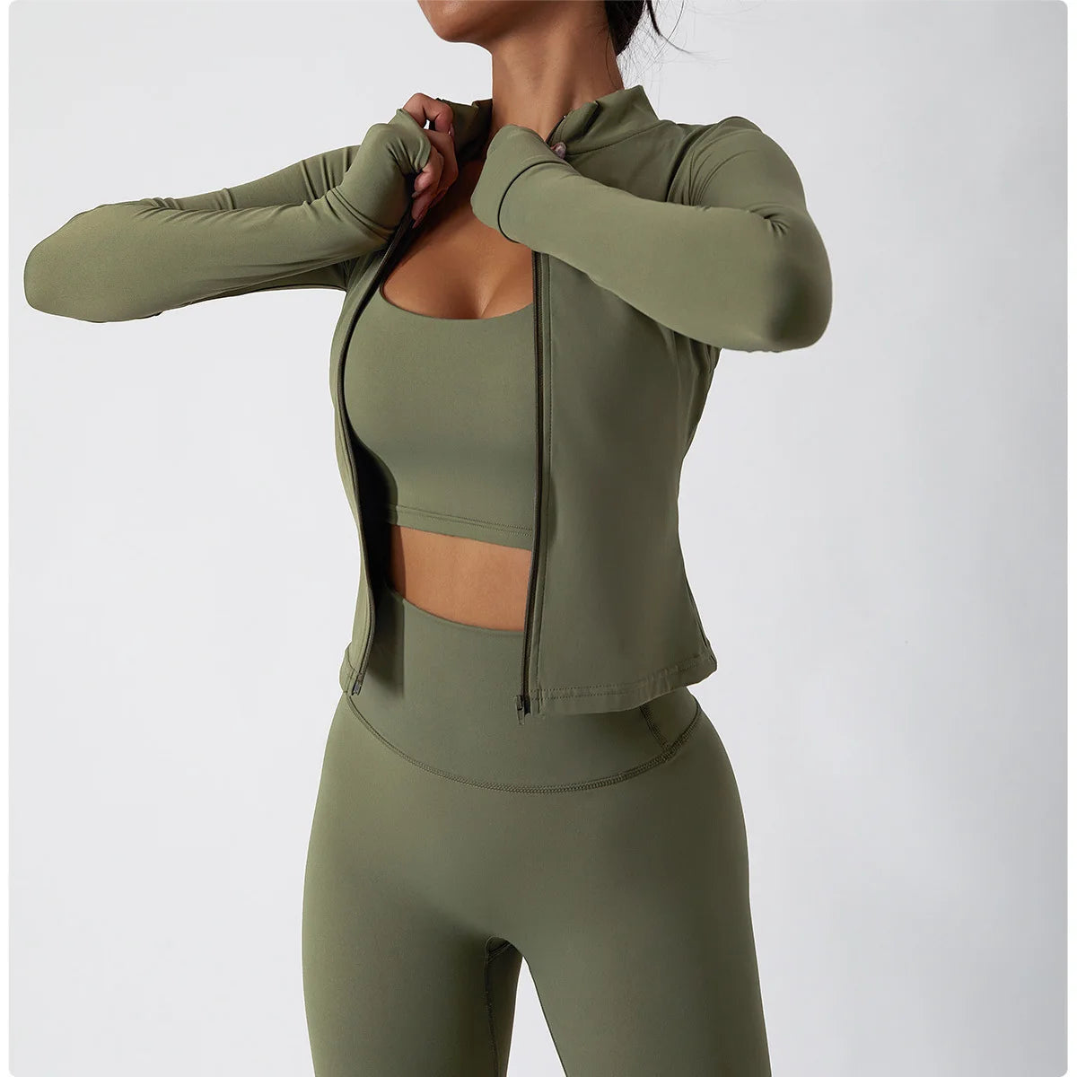 2 PCS Sportswear Women Yoga Set Gym Clothes Athletic Wear Yoga Suits Fitness Set Tracksuits Sports Bra Long Sleeve Gym Leggings