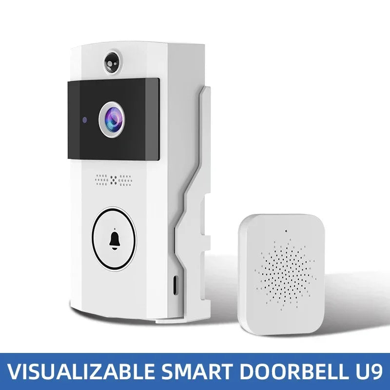 Outdoor Wireless Doorbell with Solar Cover Camera Wifi Digital Door Peepholes Waterproof Smart Home Intercom Video Eye Ring Bell