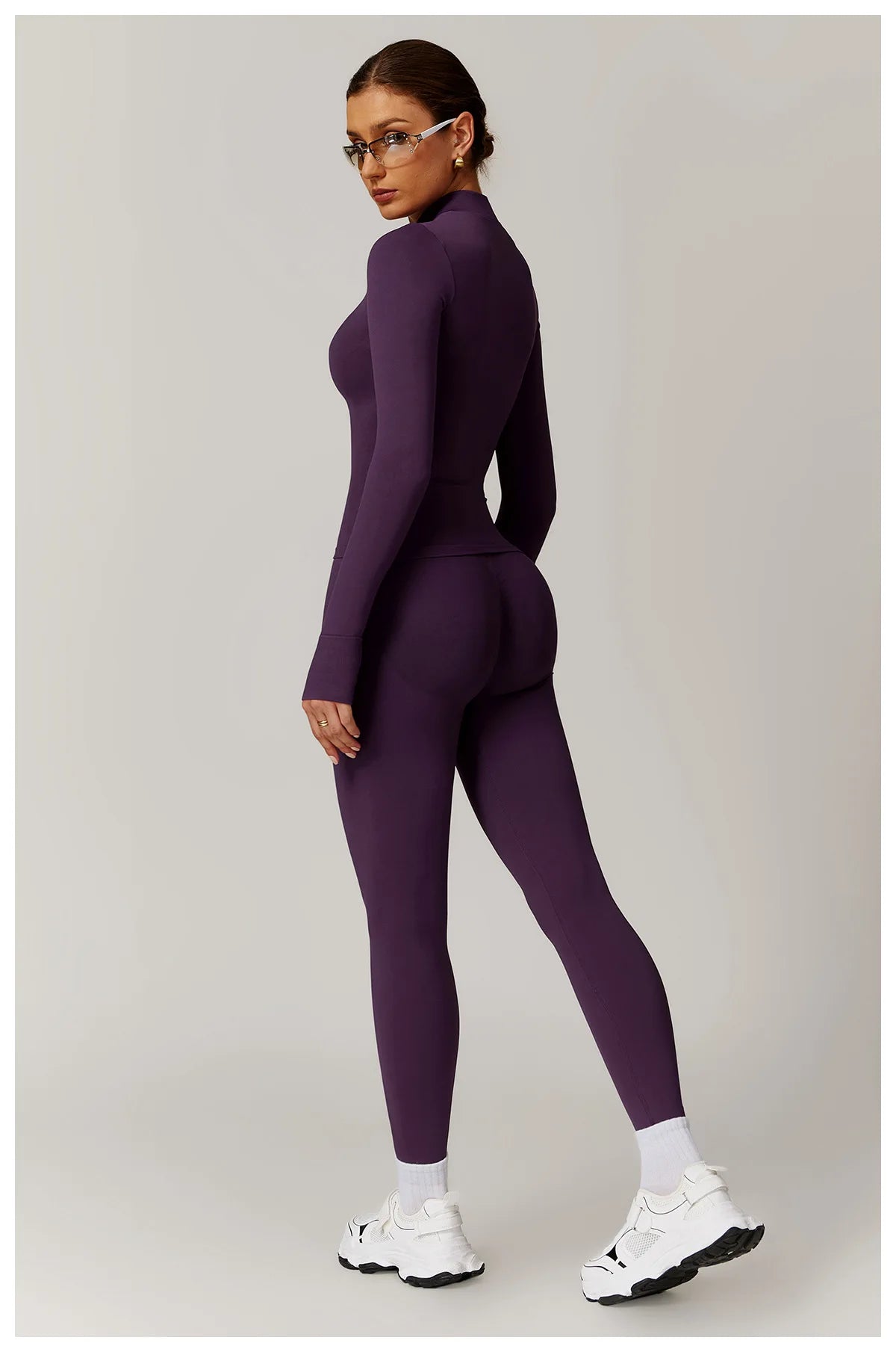 Women's Yoga Set 2025 New Solid Color High Waist Hip Lifting Pants Sports Zipper Long Sleeve Coat Top Jacket Yoga Clothing