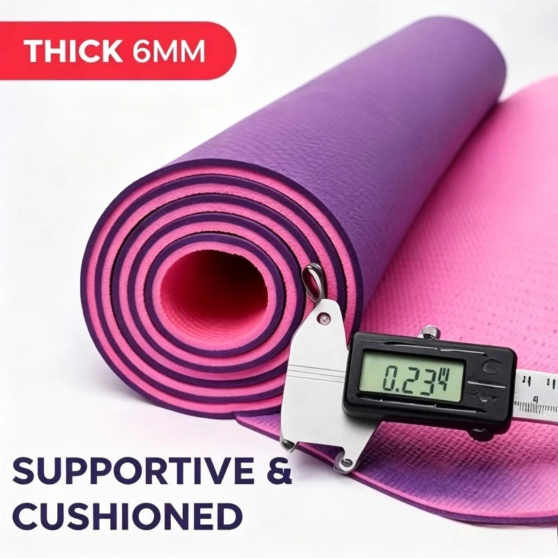 Yoga Mats Anti-slip Sport Fitness Mat Blanket Exercise Yoga Pilate Gymnastics Mat Fitness Equipment Floor Work 6MM Thick TPE