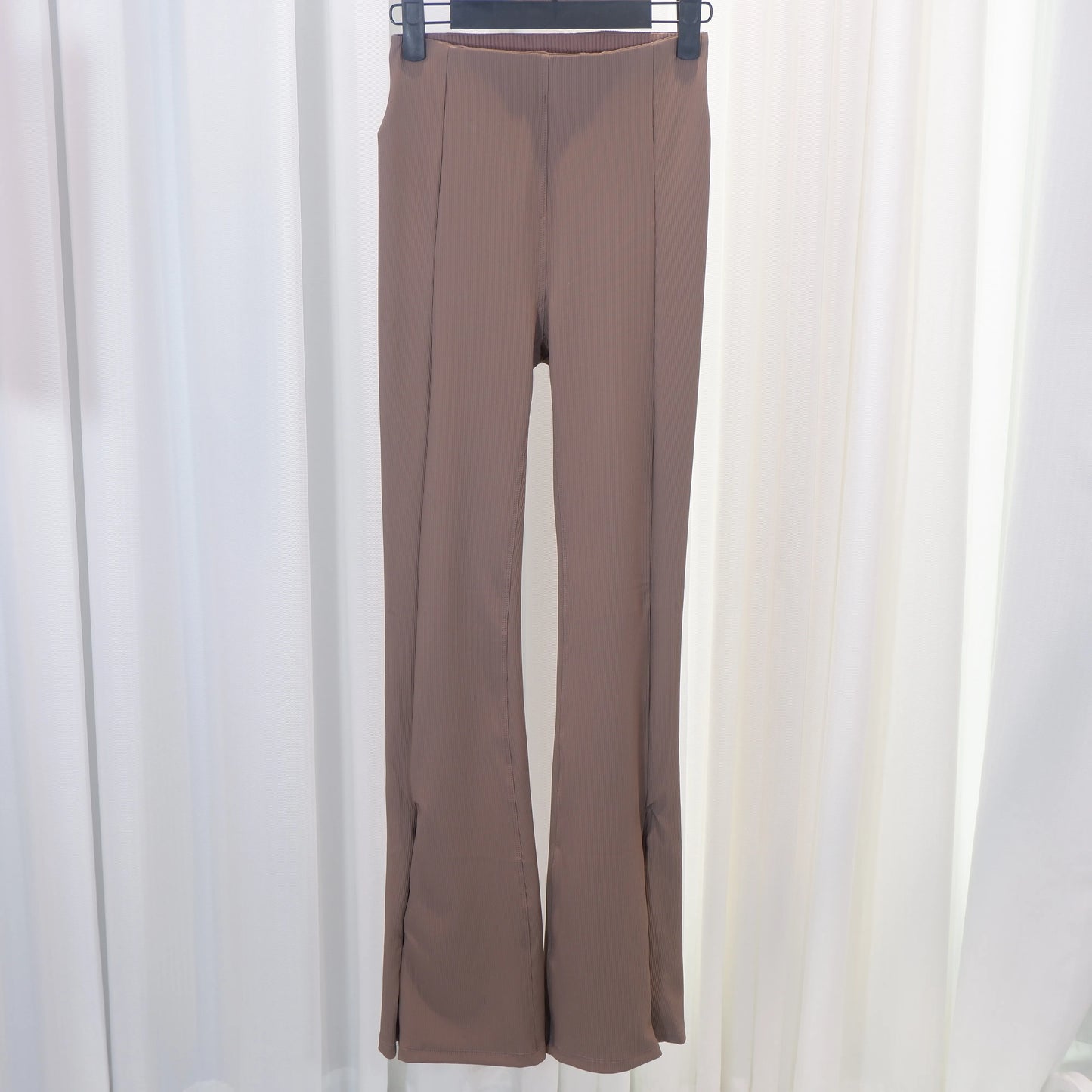 Yoga Pants for Women, High-Waisted, Ribbed, Flared, Comfortable