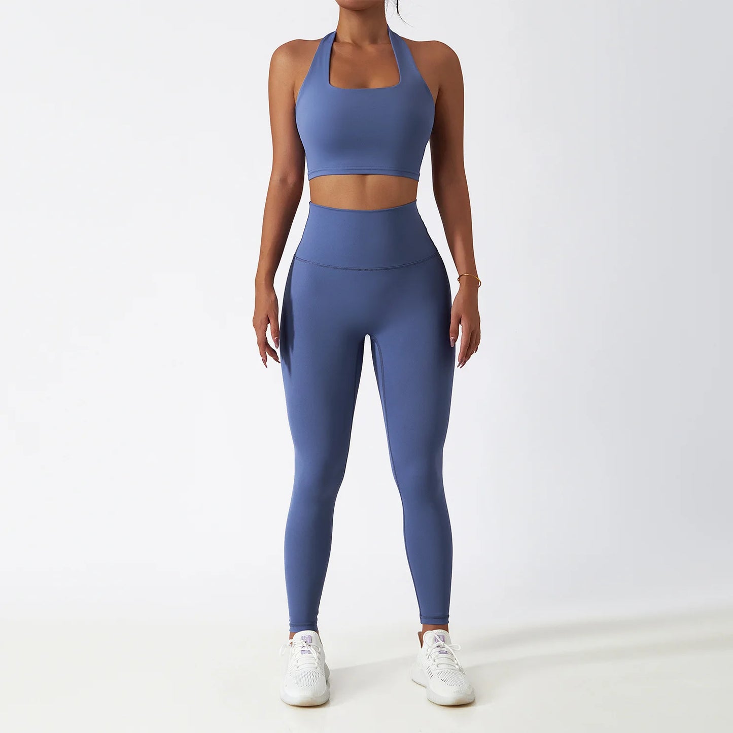 2 PCS Sportswear Women Yoga Set Gym Clothes Athletic Wear Yoga Suits Fitness Set Tracksuits Sports Bra Long Sleeve Gym Leggings