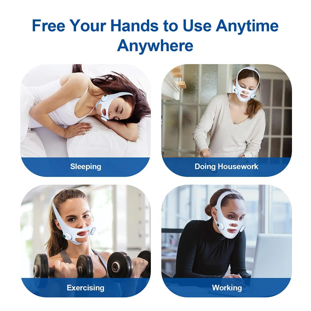 Facial EMS Lifting Machine Chin Cheek Slimming Strap Facial Shaping Massager Double Chin Removal V Line Lift Belt Skin Care Tool