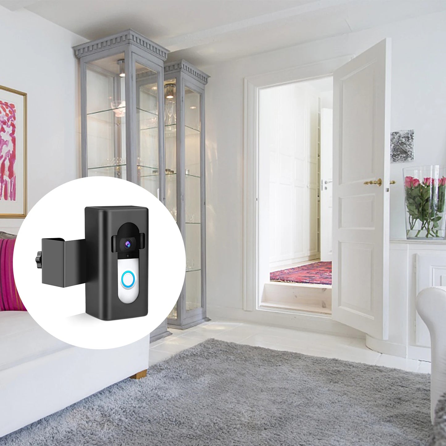 The anti-theft doorbell installation base video doorbell is easy to install without drills and is suitable for dormitories