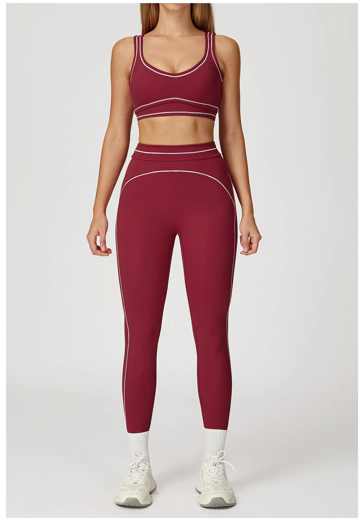 Yoga Set 2 Pieces Women Tracksuit Workout Outfits Fitness Sportswear Gym Clothes High Waist Leggings Sports Bra