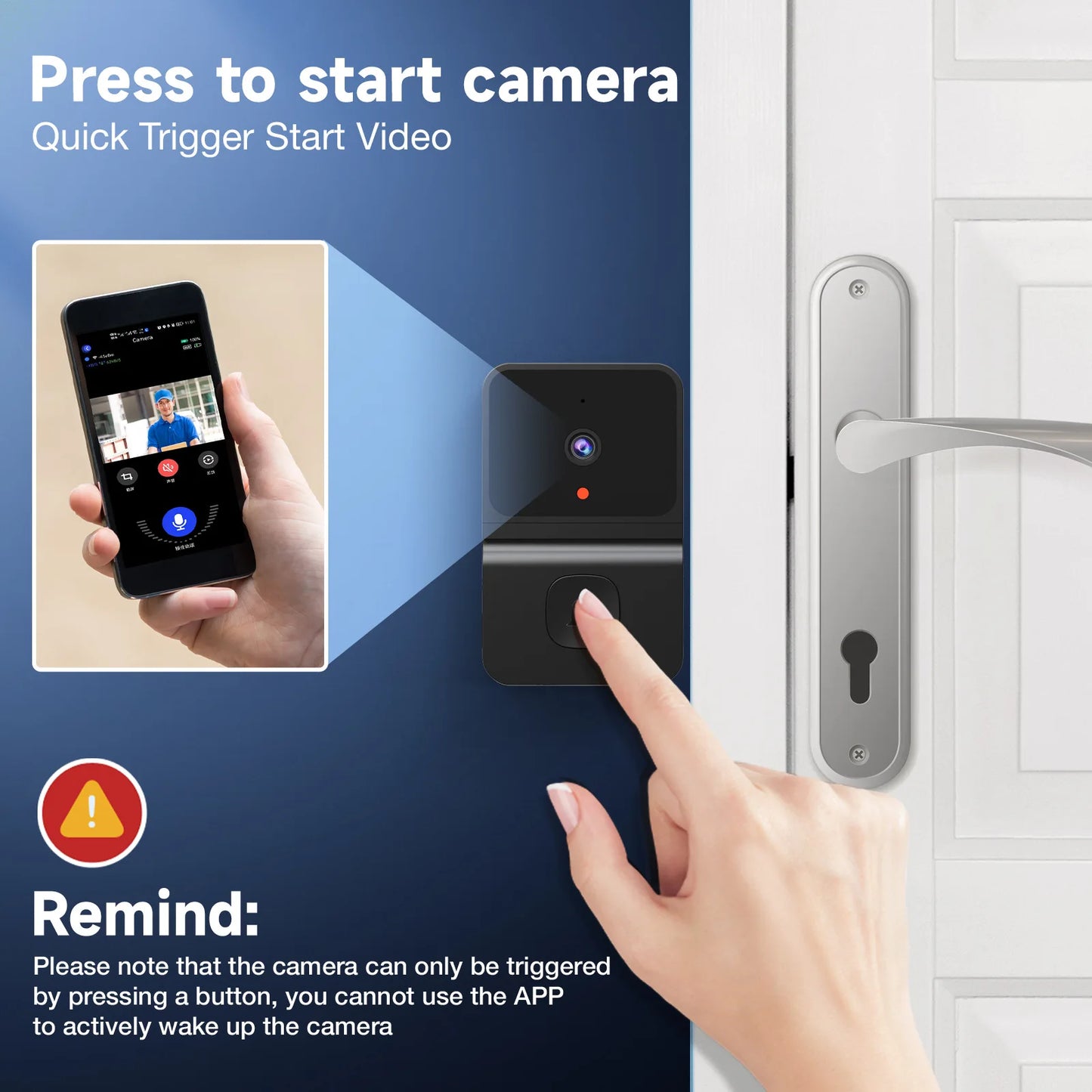 Wireless Doorbell WiFi Outdoor HD Camera Security Door Bell Night Vision Video Intercom Voice Change