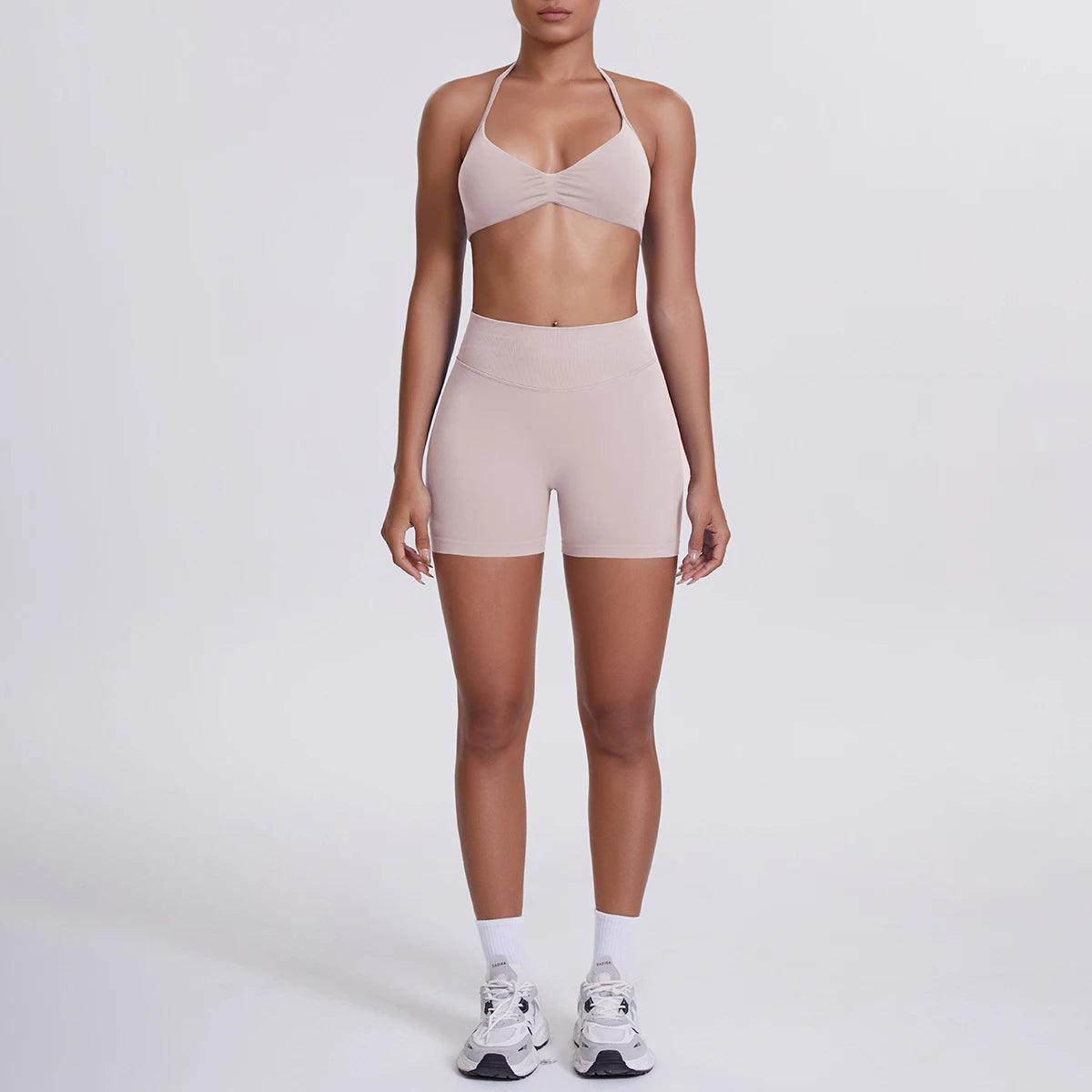 2 Pieces Yoga Set Sexy Backless Women Bra Summer Workout Gym Clothing High Waist Hip Push Up Breathable Fitness Shorts Yoga Set