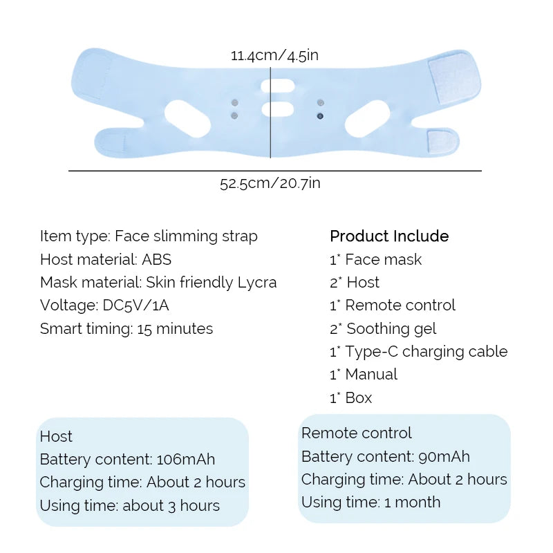 Facial EMS Lifting Machine Chin Cheek Slimming Strap Facial Shaping Massager Double Chin Removal V Line Lift Belt Skin Care Tool