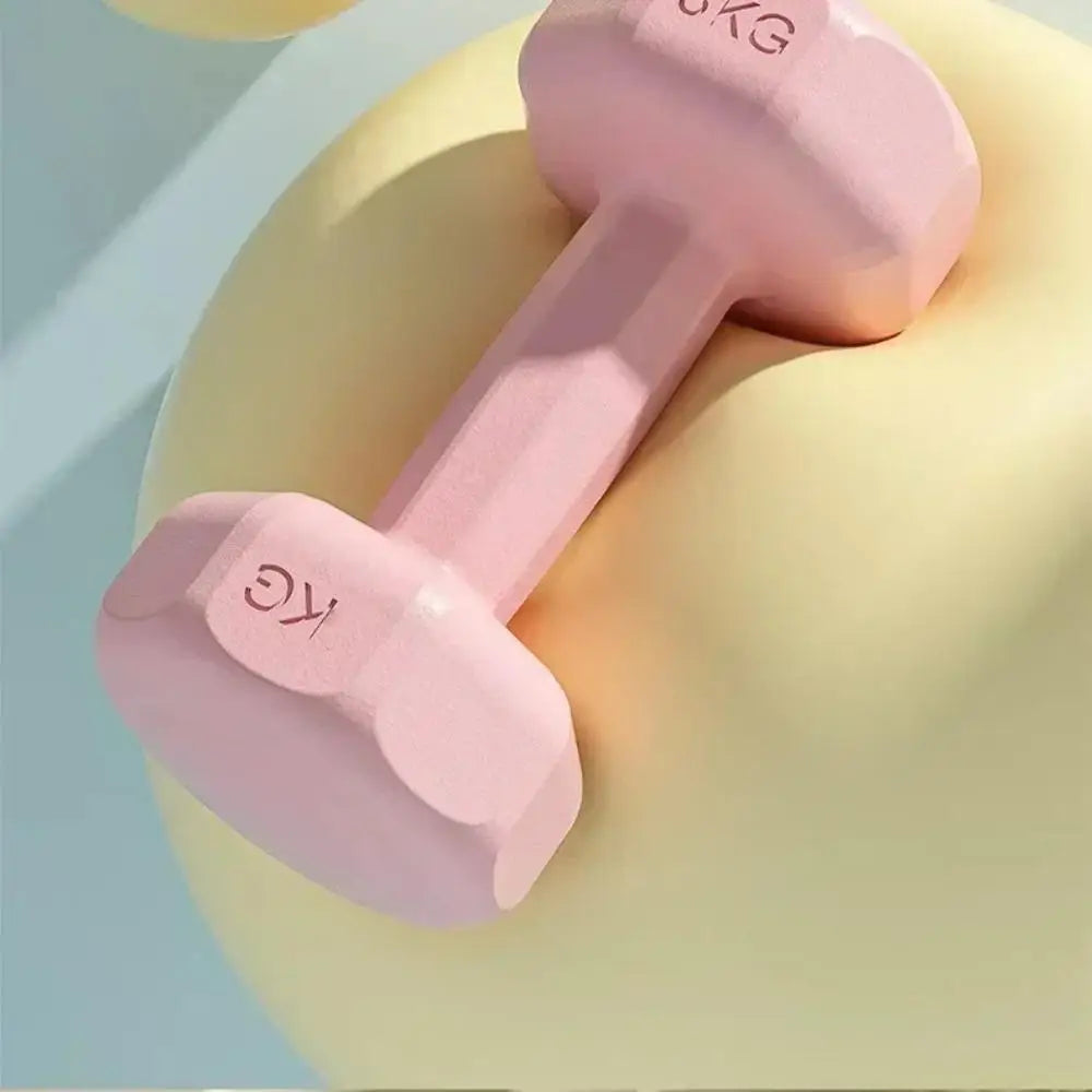 1PC High Quality 1kg Fitness Dumbbell Set PVC Waterproof Non-Slip Anti-Roll Kettlebell Small Dumbbell Women's Fitness