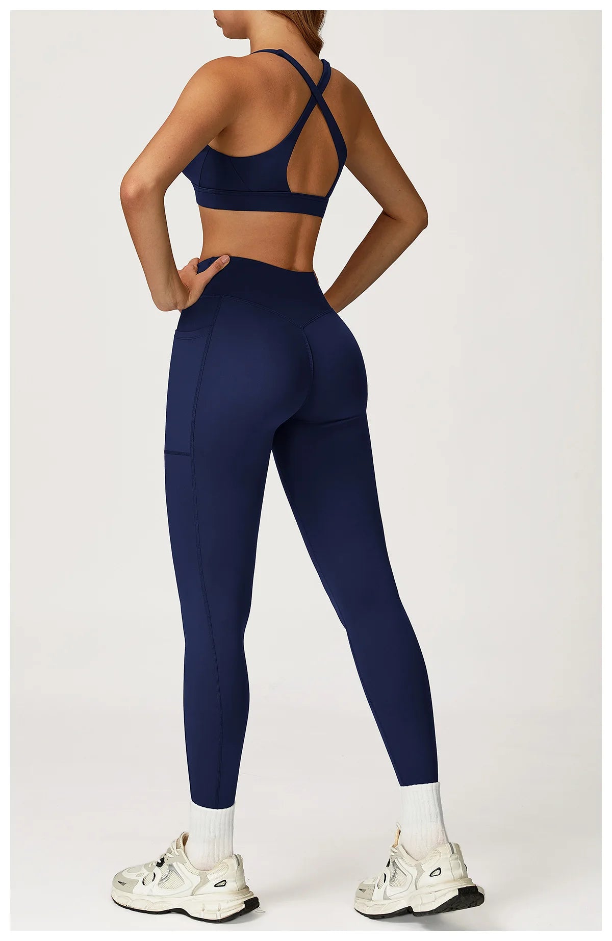 Yoga Set 2 Pieces Workout Outfits Women Clothes Fitness Sportswear Gym Tracksuit High Waist Leggings Sports Bra Athletic Wear