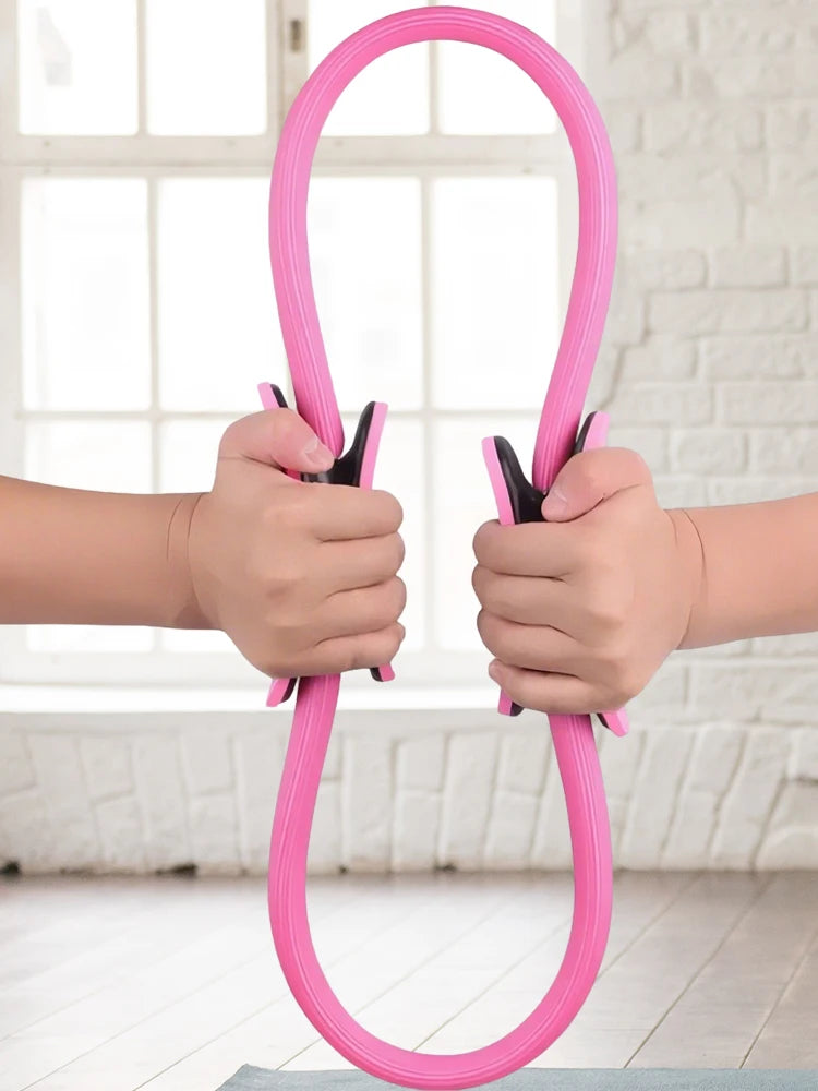 Pilates Ring Fitness Circle with Non Slip Handles Flexible Resistance Exercise Equipment for Toning Inner & Outer Thighs