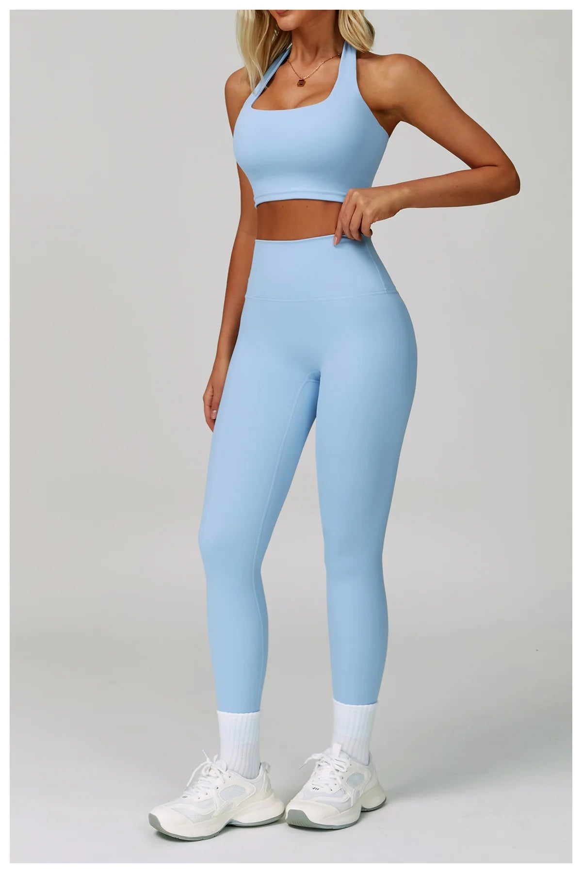 2 PCS Sportswear Women Yoga Set Gym Clothes Athletic Wear Yoga Suits Fitness Set Tracksuits Sports Bra Long Sleeve Gym Leggings