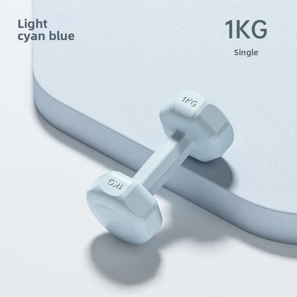 1PC High Quality 1kg Fitness Dumbbell Set PVC Waterproof Non-Slip Anti-Roll Kettlebell Small Dumbbell Women's Fitness