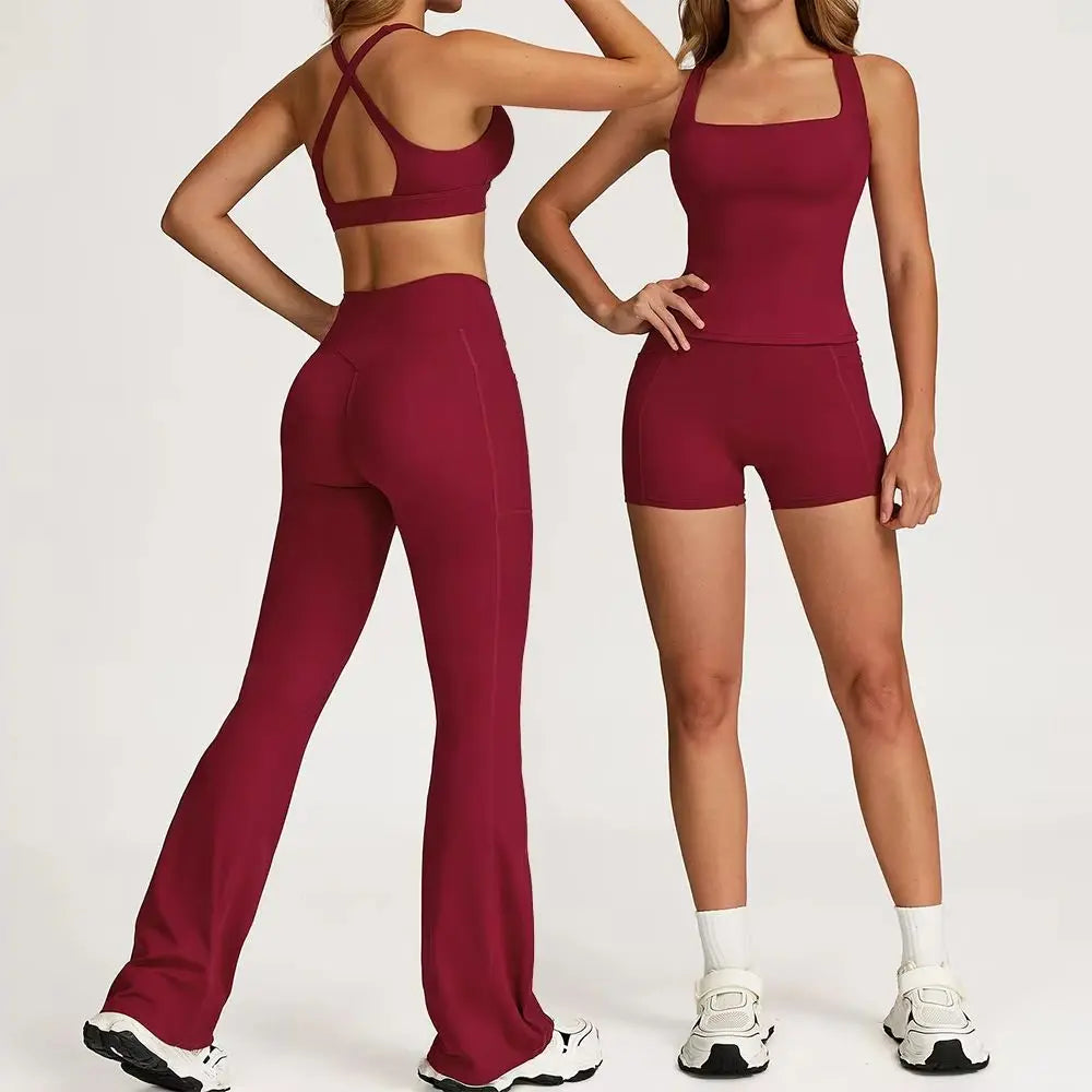 2PCS Yoga Set Gym Clothes Workout Sportswear Yoga Suits Women Tracksuits Fitness Outfits Sports Bra Gym Leggings Athletic Wear