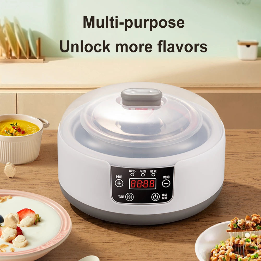 1.2L Electric Yogurt Machine Constant Temperature Multi-Function Yogurt Machine Low Noise Wine Ferment Machine for Home Kitchen