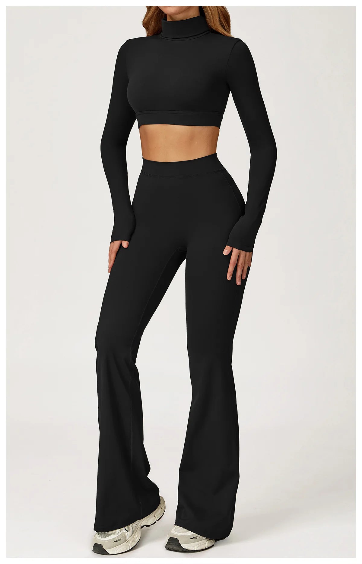 Yoga Set 2 Pieces Gym Clothes Yoga Outfits For Women Tracksuits Workout Long Sleeved Fitness Set Sport Bra Crop Top Gym Leggings
