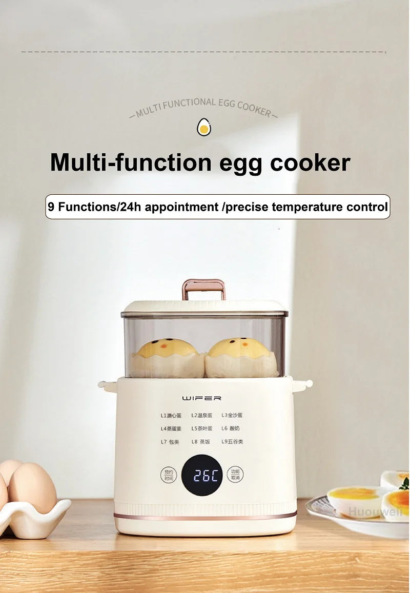 220V Multi-function Electric Steamer Egg Cooker Dormitory Breakfast Machine Reservation Soft-boiled Egg Hot Spring Egg Steamer