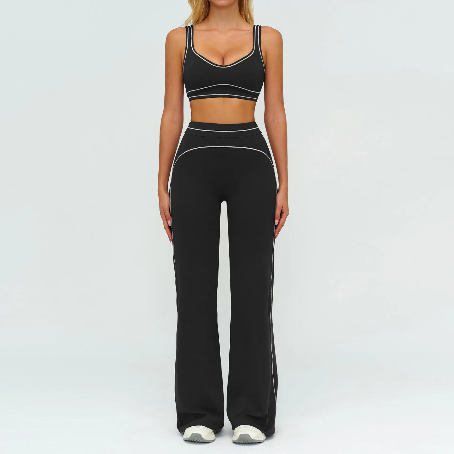 Yoga Set 2 Pieces Women Tracksuit Workout Outfits Fitness Sportswear Gym Clothes High Waist Leggings Sports Bra