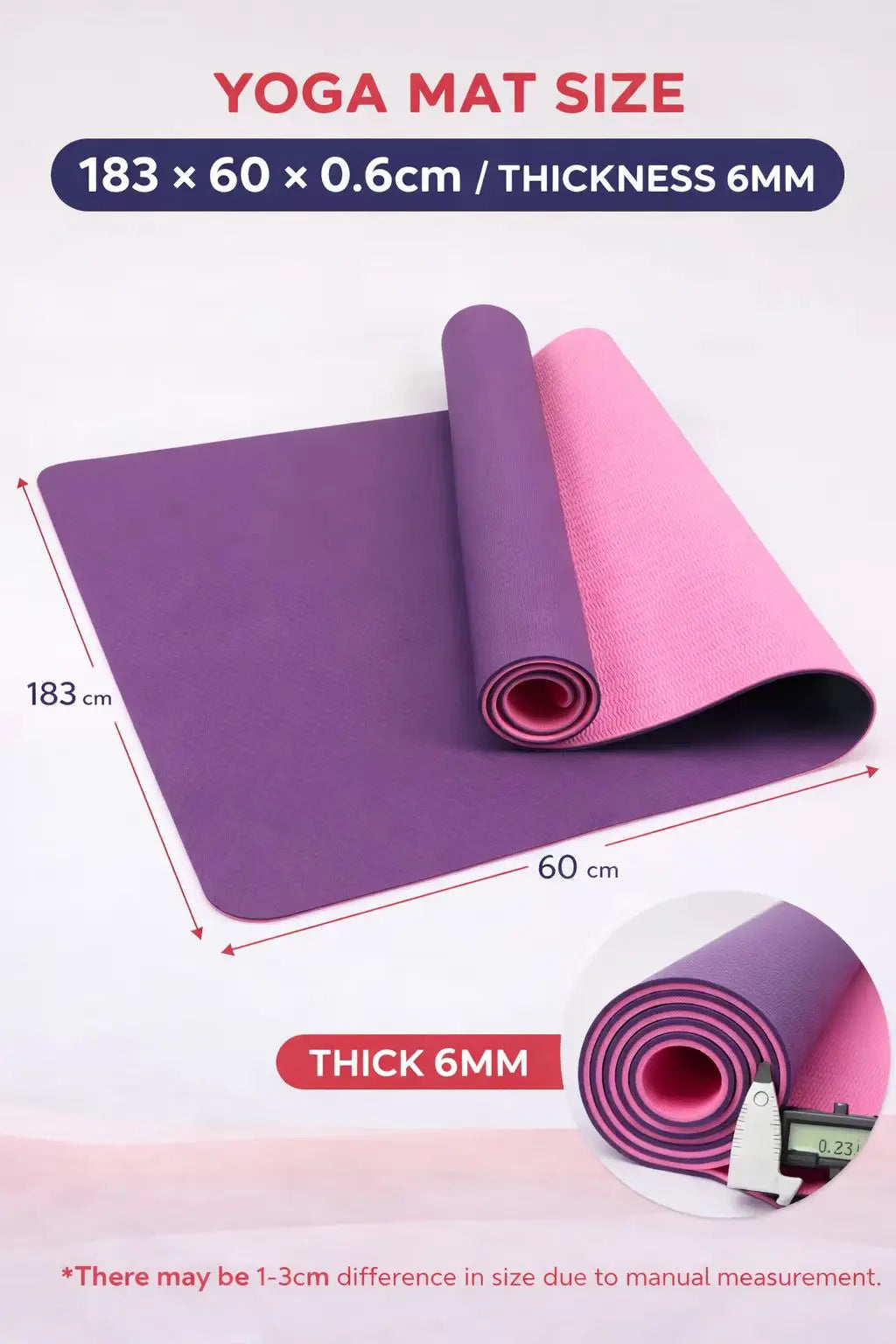 Yoga Mats Anti-slip Sport Fitness Mat Blanket Exercise Yoga Pilate Gymnastics Mat Fitness Equipment Floor Work 6MM Thick TPE