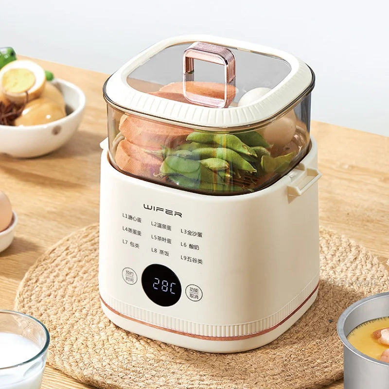 220V Multi-function Electric Steamer Egg Cooker Dormitory Breakfast Machine Reservation Soft-boiled Egg Hot Spring Egg Steamer