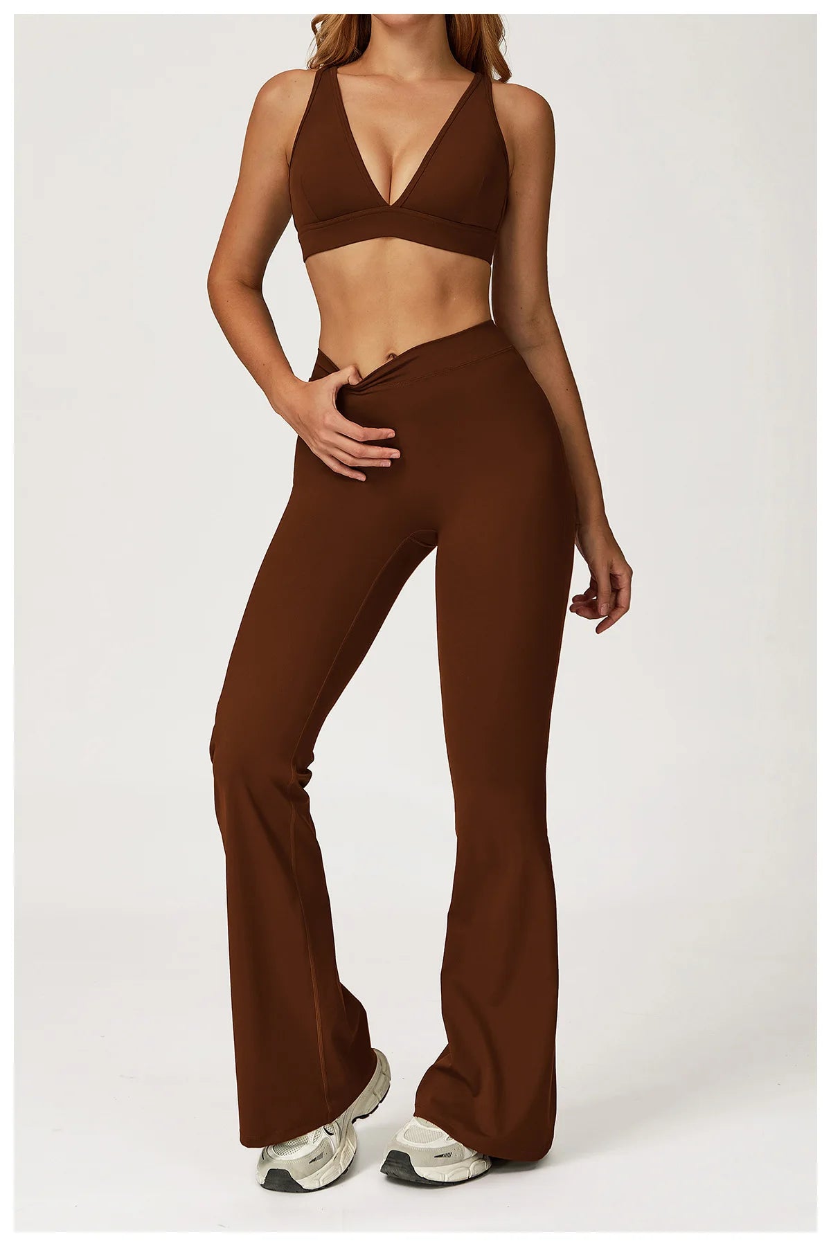 Yoga Set 2 Pieces Gym Clothes Yoga Outfits For Women Tracksuits Workout Long Sleeved Fitness Set Sport Bra Crop Top Gym Leggings