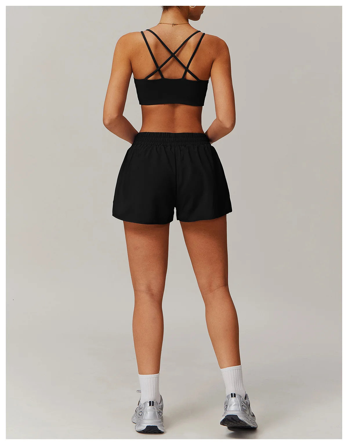 Naked Feeling Yoga Set Women Gym Workout Clothes Padded Sports Bra Outdoor Fitness Running Shorts High Waist Hip Lift Yoga Pants