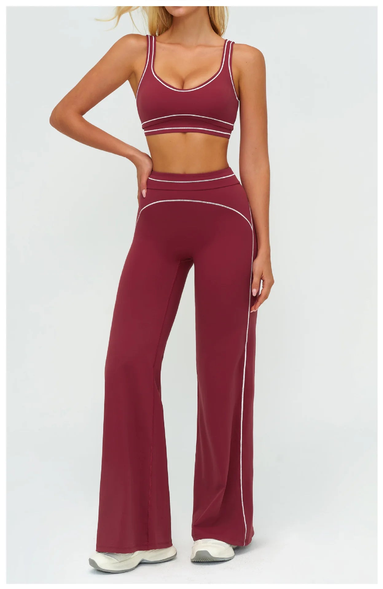 Yoga Set 2 Pieces Women Tracksuit Workout Outfits Fitness Sportswear Gym Clothes High Waist Leggings Sports Bra