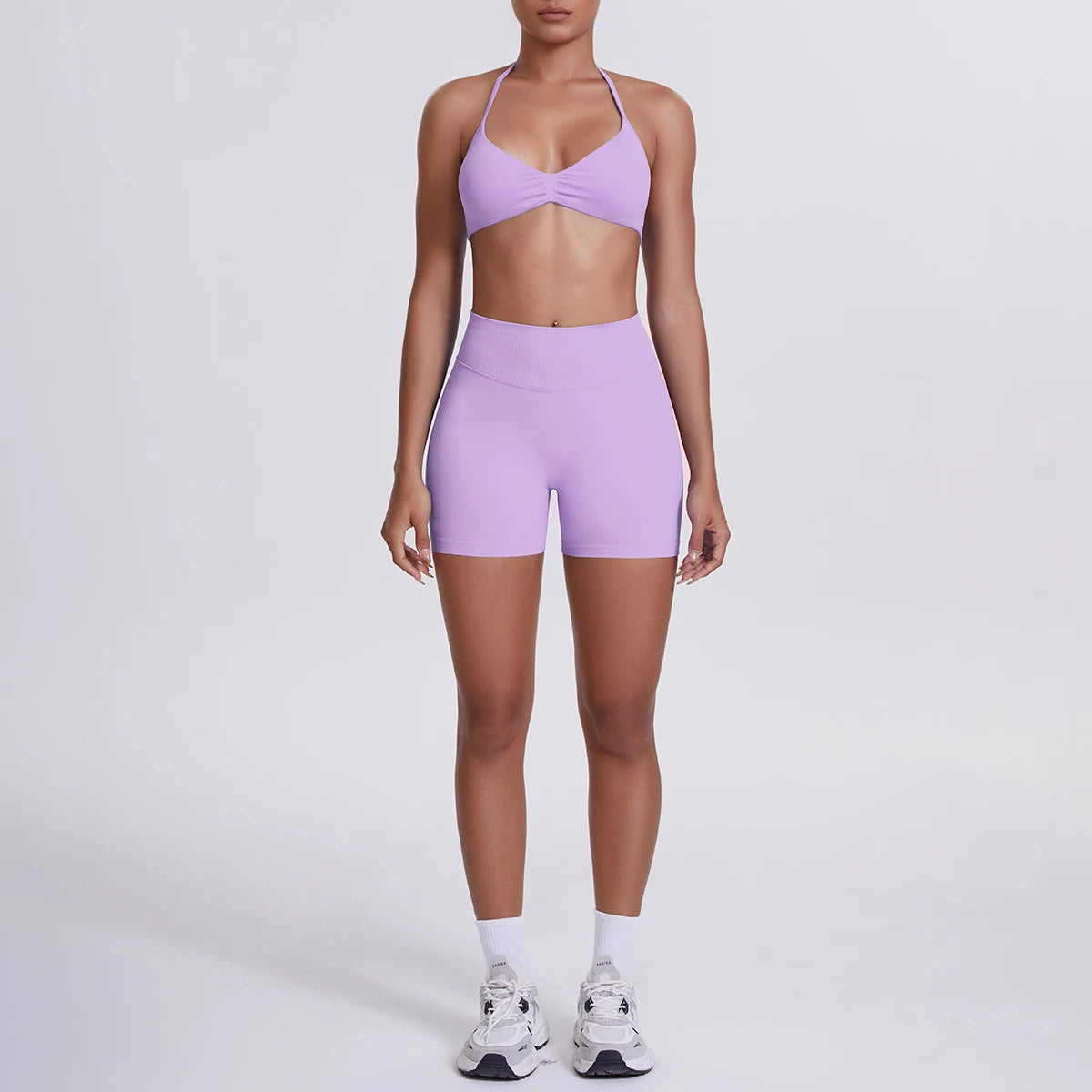 2 Pieces Yoga Set Sexy Backless Women Bra Summer Workout Gym Clothing High Waist Hip Push Up Breathable Fitness Shorts Yoga Set