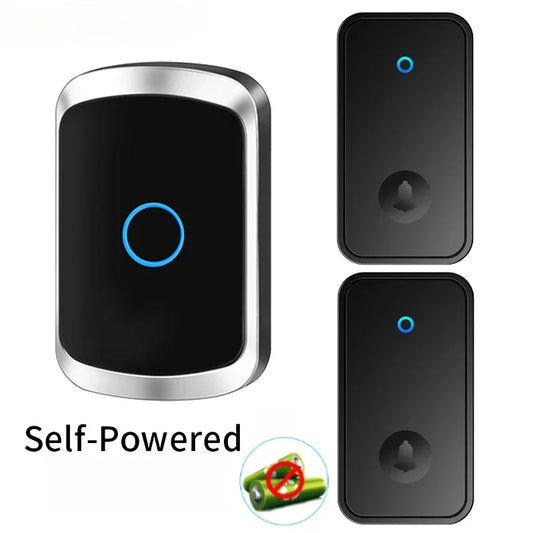 Self-Powered Wireless Doorbell – Waterproof Design, No Battery Needed, 150M Range, Smart Home Compatible
