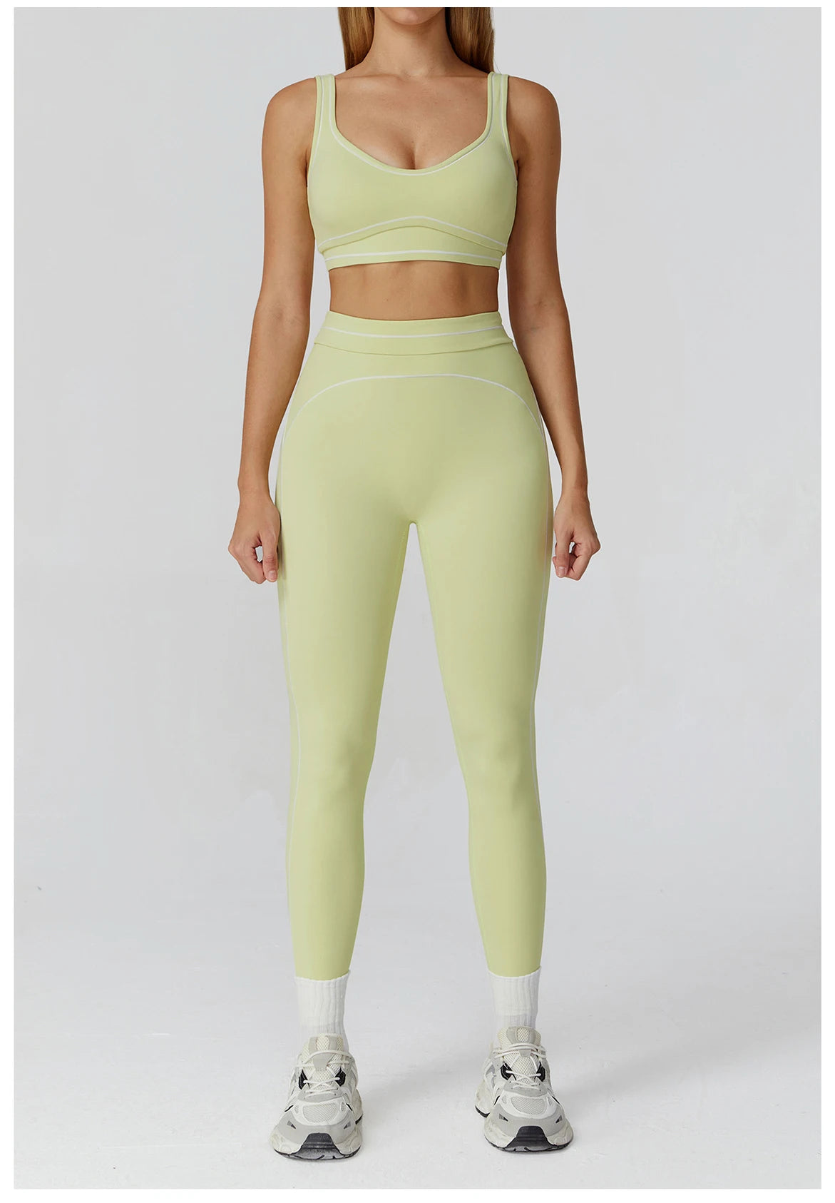 Yoga Set 2 Pieces Women Tracksuit Workout Outfits Fitness Sportswear Gym Clothes High Waist Leggings Sports Bra