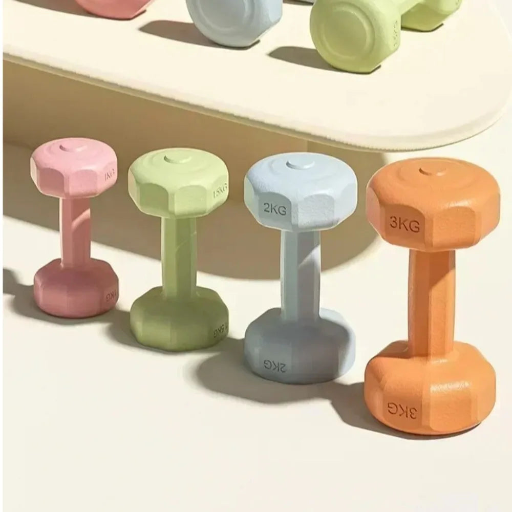 1PC High Quality 1kg Fitness Dumbbell Set PVC Waterproof Non-Slip Anti-Roll Kettlebell Small Dumbbell Women's Fitness