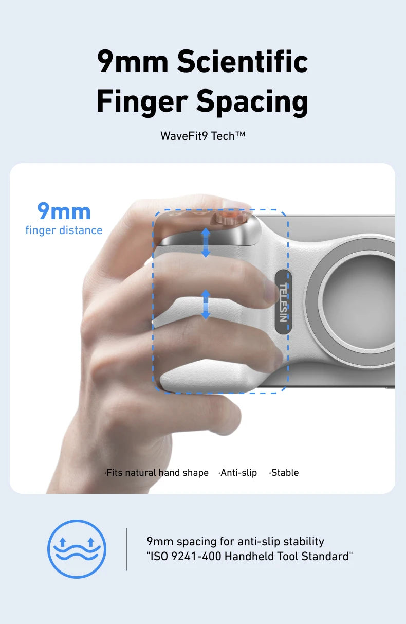 TELESIN Phone Camera Shoot Hand Grip Magnetic Smart Phone Holder Shooting Aid Remote Control Handle For Iphone Android Phone