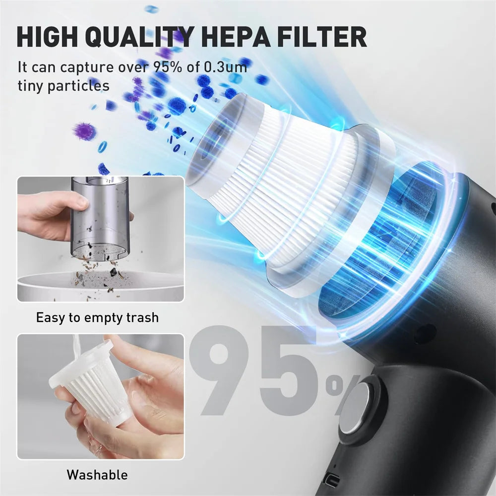15000PA Compressed Air Dust Collector Handheld vacuum cordless High power, car vacuum cleaner Hairdryer Mini portable