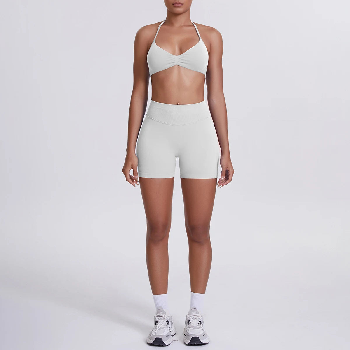 2 Pieces Yoga Set Sexy Backless Women Bra Summer Workout Gym Clothing High Waist Hip Push Up Breathable Fitness Shorts Yoga Set