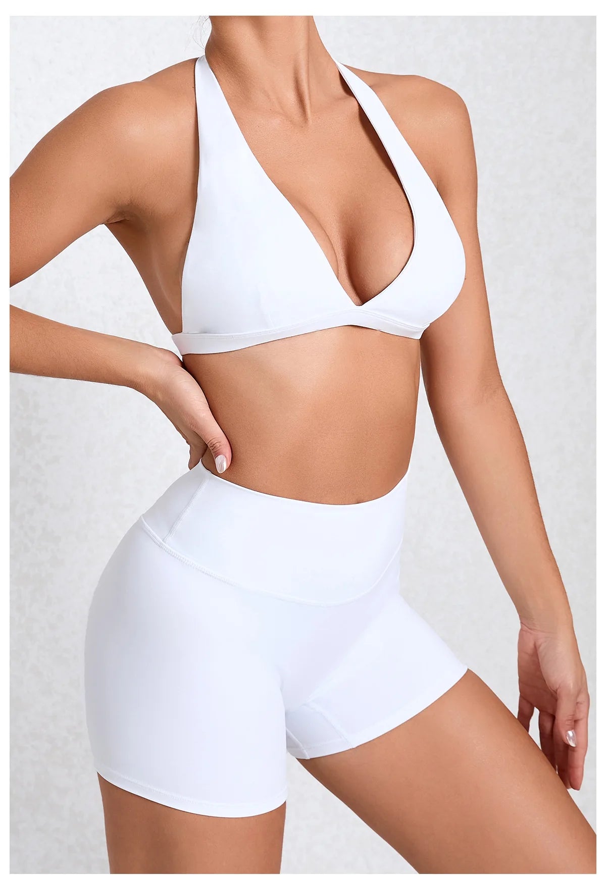 Workout Set for Women Quick Dry Yoga Outfit Seamless Sports Bra High Waist Gym Leggings with Pockets Running Fitness