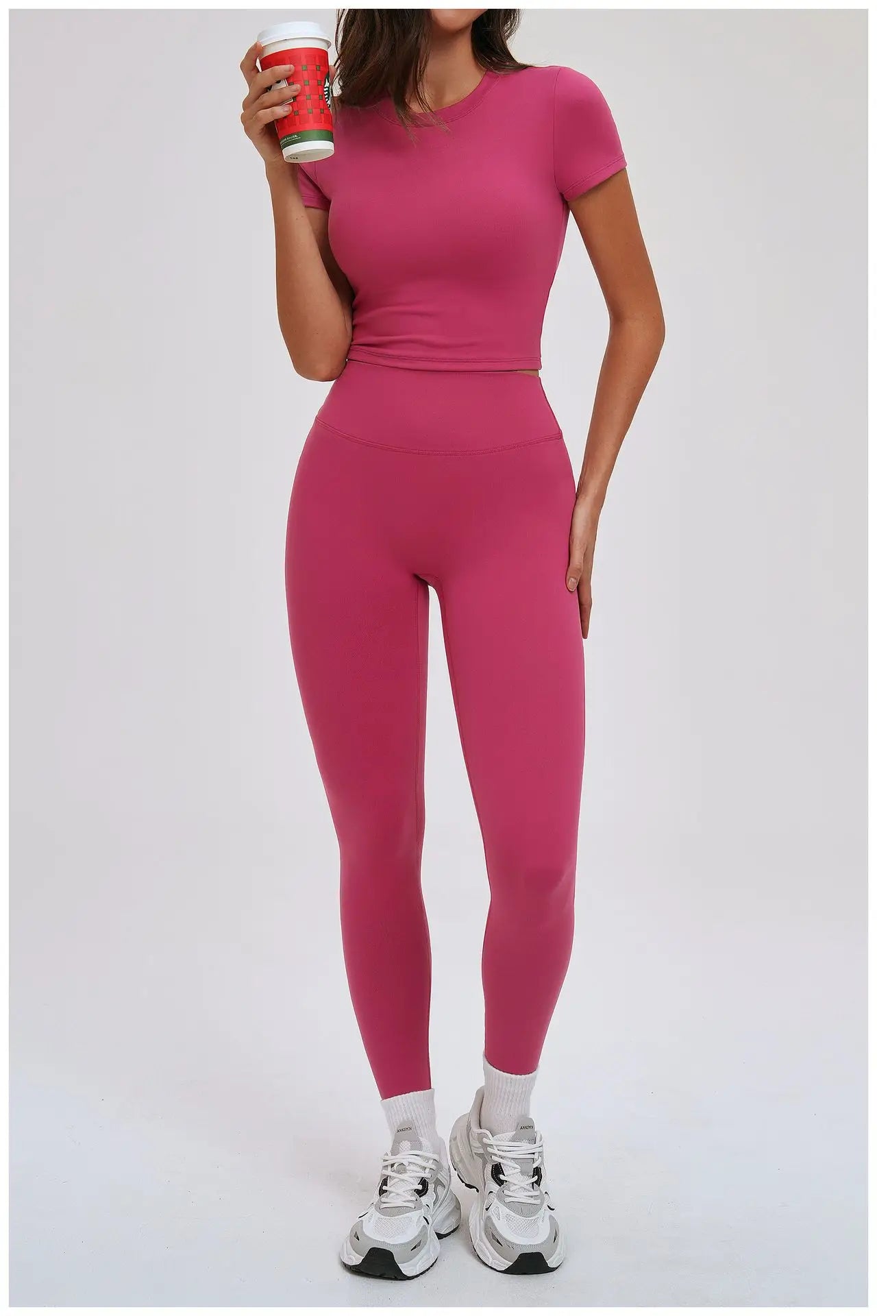 Yoga Set for Women 2026 Beauty Back Tight-Fitting Versatile Yoga Outfit Outdoor Running Sports Set Gym Wear Workout Clothes