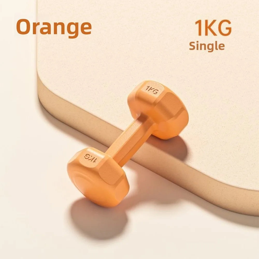 1PC High Quality 1kg Fitness Dumbbell Set PVC Waterproof Non-Slip Anti-Roll Kettlebell Small Dumbbell Women's Fitness