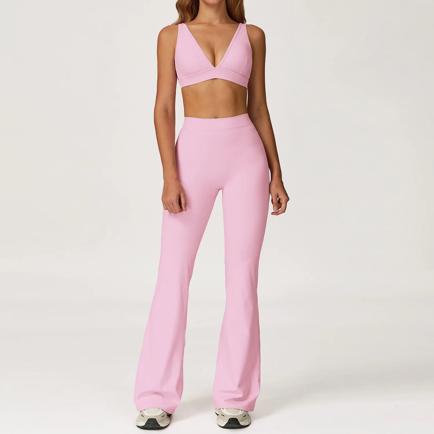 Yoga Set 2 Pieces Gym Clothes Yoga Outfits For Women Tracksuits Workout Long Sleeved Fitness Set Sport Bra Crop Top Gym Leggings